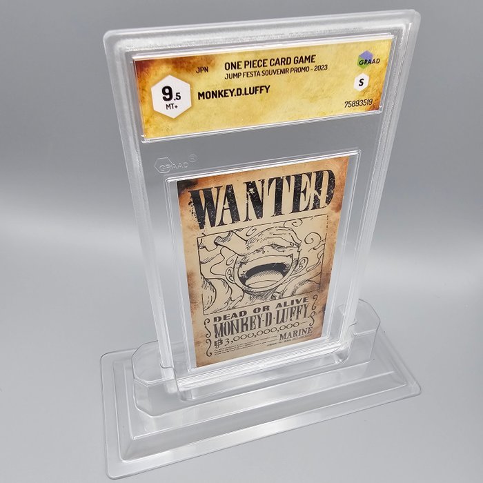 LUFFY WANTED (Promo) [Ultra Rare] - Jump Festa Souvenir Graded card - Graad 95