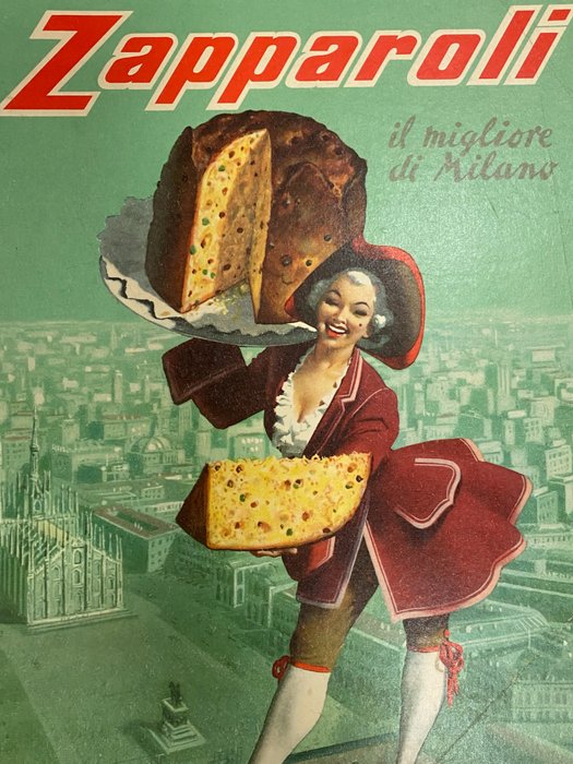 Gino Boccasile - PANETTONE ZAPPAROLI, Il Migliore di MIlano - large size (linen backed on canvas) - 1960‹erne