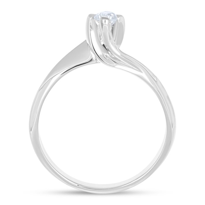 Ring - 18 kraat Hvidguld -  0.17ct. tw. Diamant (Natur)