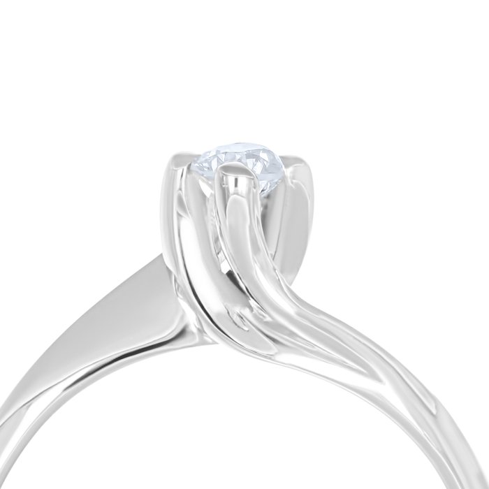 Ring - 18 kraat Hvidguld -  0.17ct. tw. Diamant (Natur)