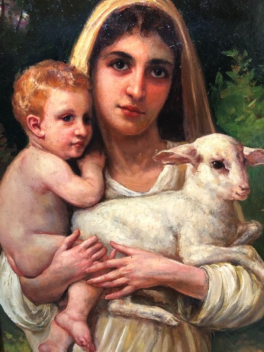 École Espagnole (XX) - Notre-Dame, la Bonne Bergère, D'après William-Adolphe Bouguereau