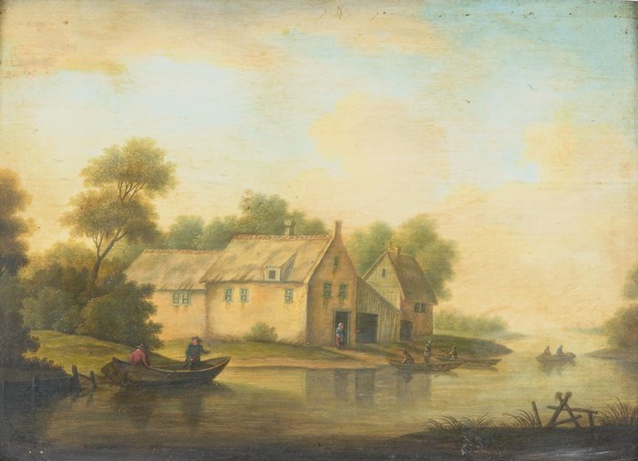 Willem van Bemmel (1630-1708), Att. to, Attributed to - Farm by the water