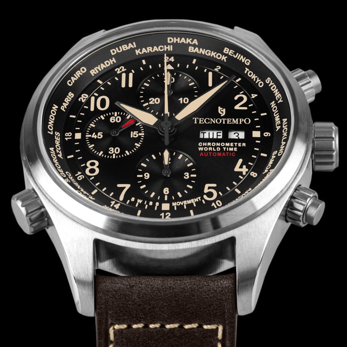 Tecnotempo - Chronometer World Time - 30ATM WR - Swiss Movt - Limited Edition - - TT300CRWTN - Mænd - 2011-nu