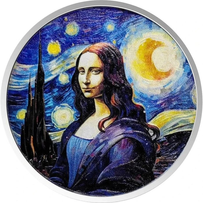 Fiji 50 Cent 2024  Van Gogh Mona Lisa 1 Oz (999)  (Ingen mindstepris)