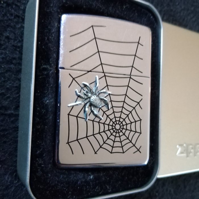 Zippo - Spider - street chrome - as new - Bordlighter - Stål (rustfrit)