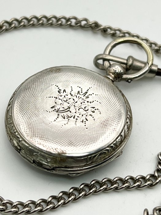 Cilindro Argento 1890 . con catena metallo - 1850-1900