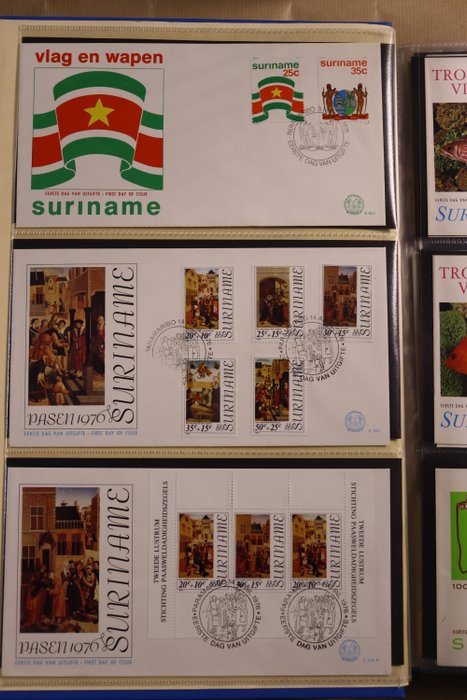 Republikken Surinam 1975/2007 - Næsten komplet samling af FDC'er i 3 Importa PSIII albums