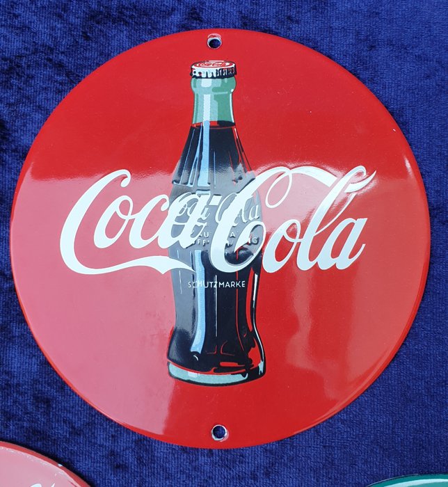 Emaljeplade (3) - Tungmetal med Coca-Cola emalje