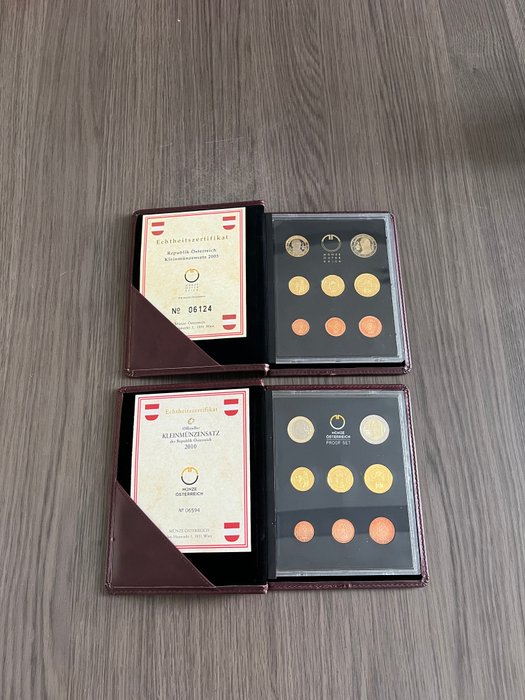 Østrig. Proof Set 2003/2010 (2 sets)  (Ingen mindstepris)