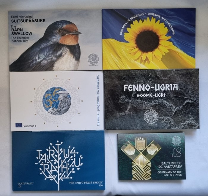 Estland. 2 Euro 2018/2023 (6 coincards)  (Ingen mindstepris)