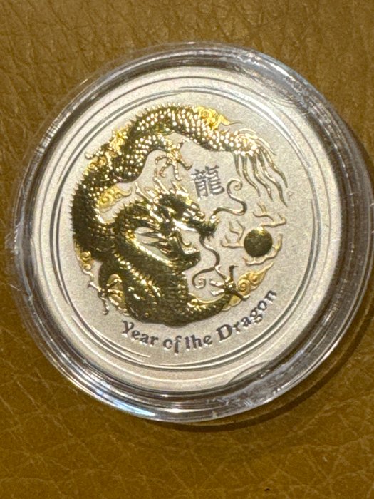 Australien 50 Cent 2012 Year of the Dragon - Gold Gilded 1/2 Oz (999)  (Ingen mindstepris)