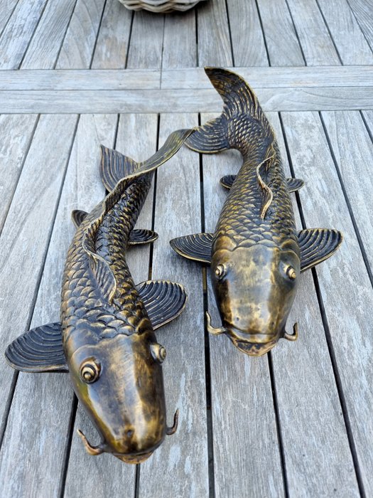 Statuette - A pair of bronze koi fish (2) - Bronze