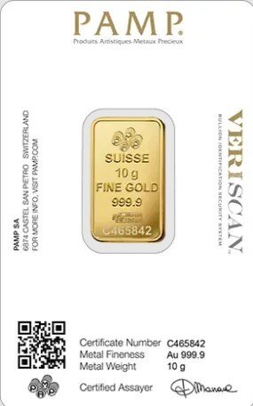 10 gram - Guld - Pamp Suisse Fortuna Goldbarren in Blister