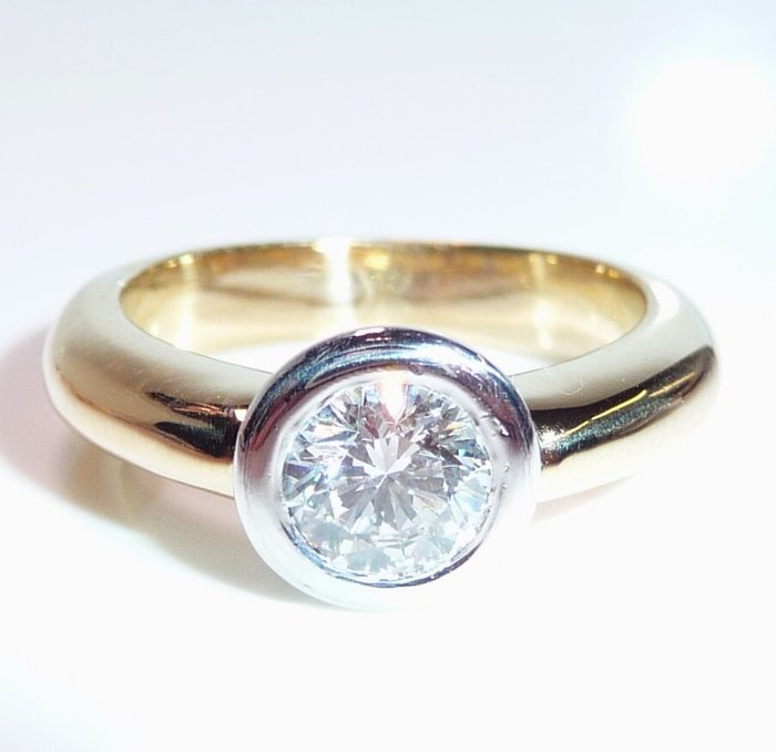 Ring - 18 kraat Gulguld, Hvidguld -  0.80ct. tw. Diamant (Natur)  - Størrelse 52,5 - 0,80 ct diamant