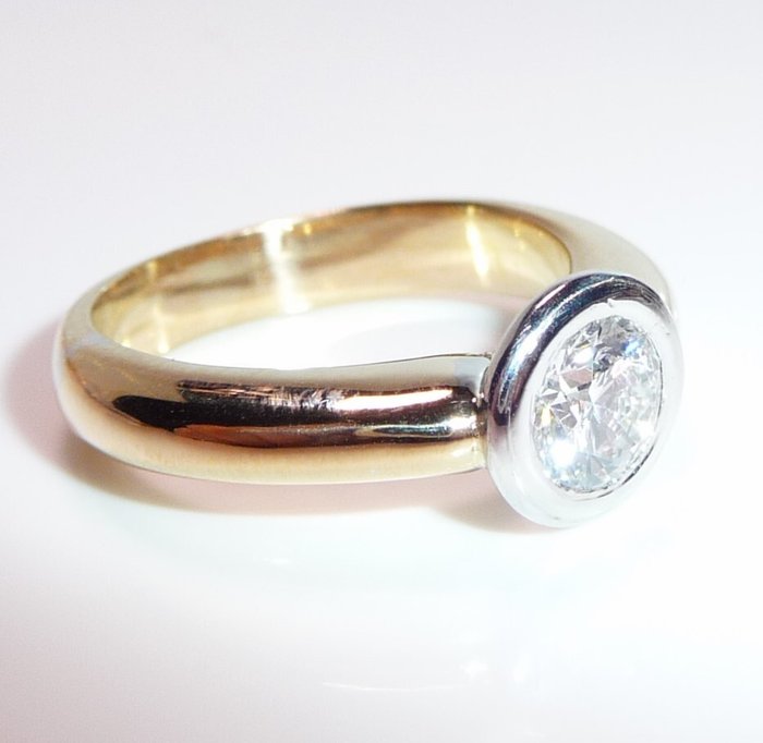 Ring - 18 kraat Gulguld, Hvidguld -  0.80ct. tw. Diamant (Natur)  - Størrelse 52,5 - 0,80 ct diamant