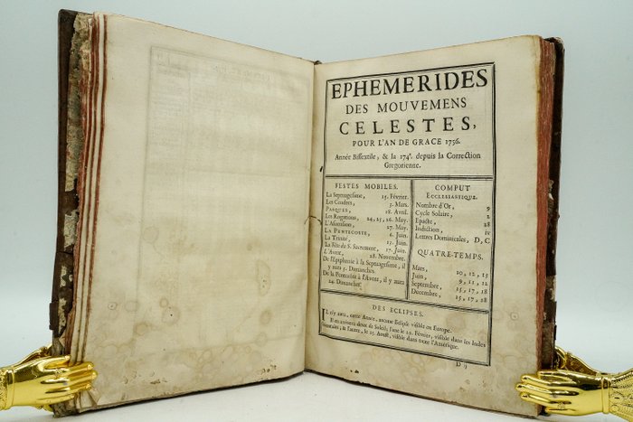 M. De La Caille - Éphémérides des mouvemens célestes, pour l'an de grâce 1756 - 1755