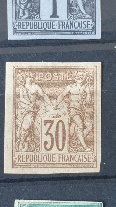 Franske Kolonier 1877/1880 - Allegori uperforerede generelle udgaver af franske kolonier - Ex Michel 24/44