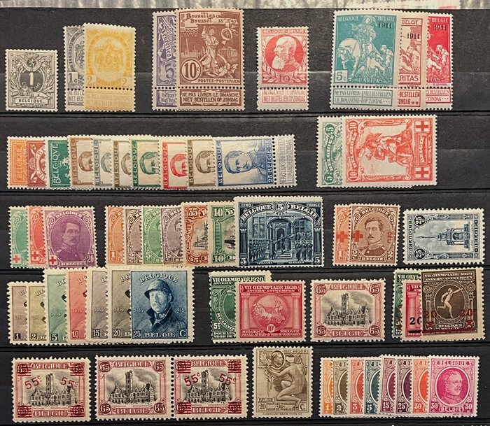 Belgien 1865/1932 - Udvalg af serier og frimærker - POSTFRIS - ex OBP 26/374C