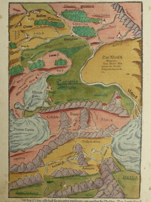 Asien - Georgien, Armenien, Aserbeidzjan; Sebastiaan Münster - Sarmatia Asie - 1581-1600