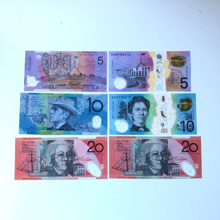 Australien. - 6 billetes - various dates  (Ingen mindstepris)