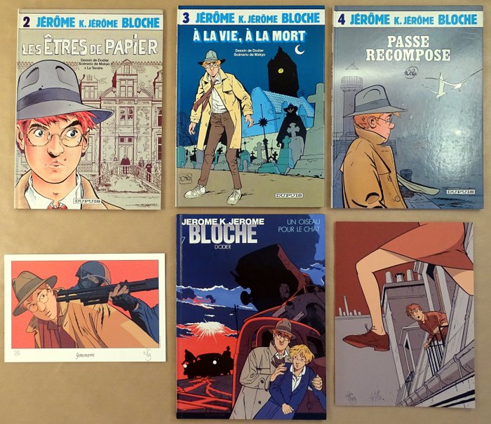 Jerome K. Jerome Bloche - 4x C + 2x ex-libris - 4 Albums - Første udgave - 1985/1991