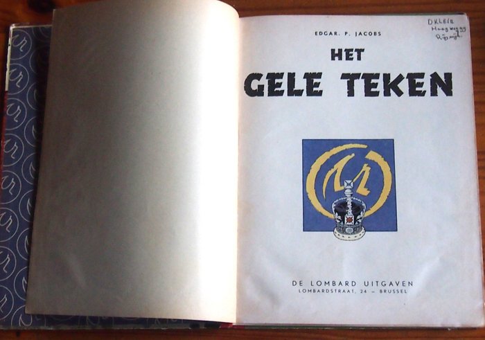 Blake en Mortimer 19 - Het Gele Teken - 1 Album - Første udgave - 1956