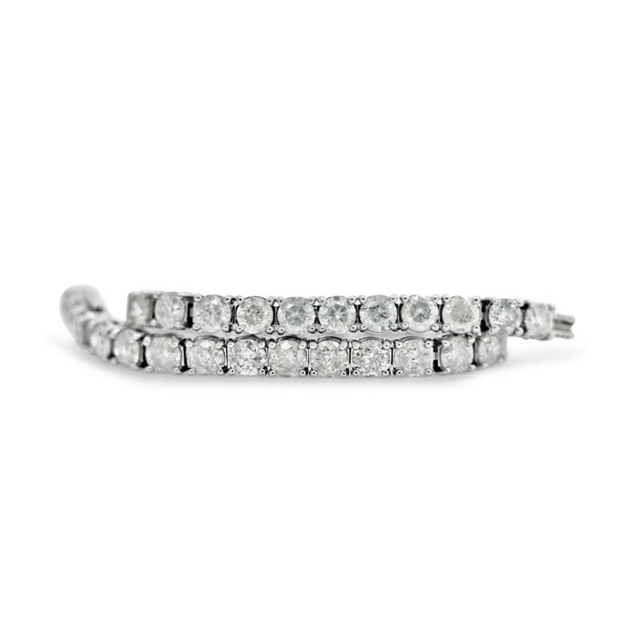 Ingen mindstepris - Armbånd - 14 karat Hvidguld -  11.72ct. tw. Diamant (Natur) - D-H FARVE