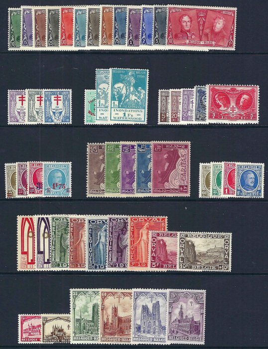 Belgien 1925/1928 - 4 komplette bind inklusive "Første Orval og 75 års jubilæum" - OBP/COB 221/272