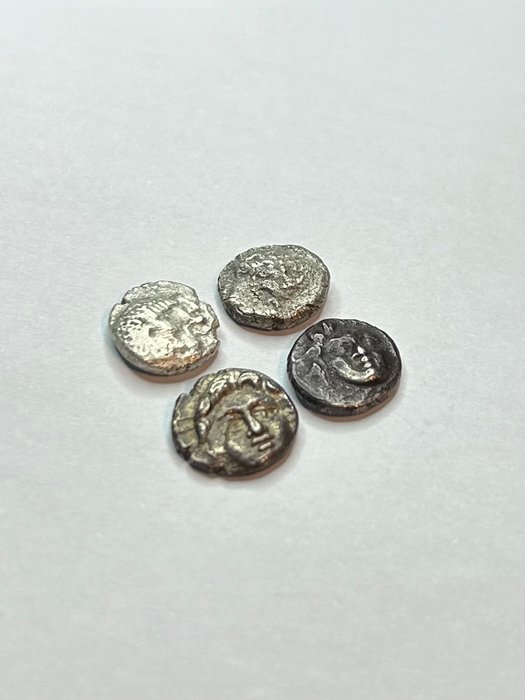 Antikken. Lot of 4 coins Including Pisidia, Selge, Caria and Massalia  (Ingen mindstepris)