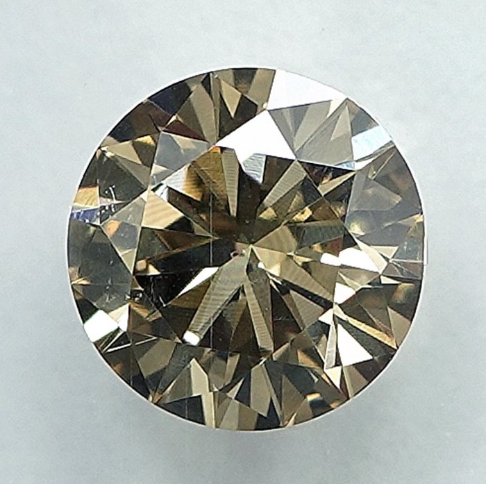 1 pcs Diamant  (Naturfarvet)  - 0.66 ct - Fancy light Brunlig Gul - SI1 - International Gemological Institute (IGI)