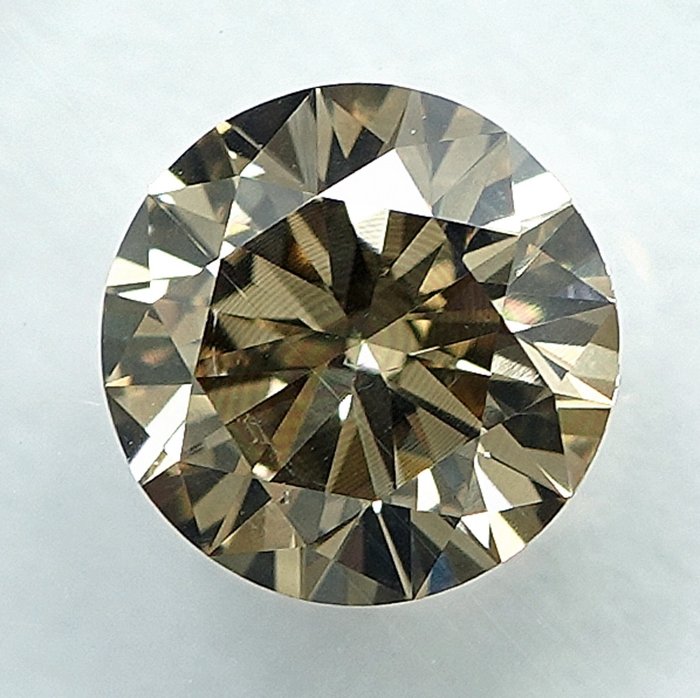 1 pcs Diamant  (Naturfarvet)  - 0.66 ct - Fancy light Brunlig Gul - SI1 - International Gemological Institute (IGI)