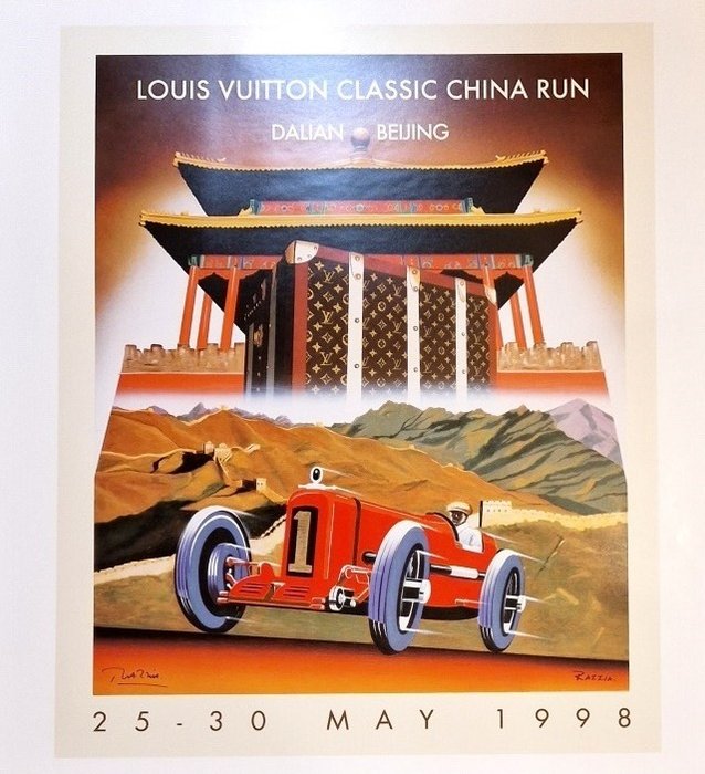 RAZZIA  Gerard Courbouleix Dénériaz - Louis Vuitton Classic China Run - manifesto firmato