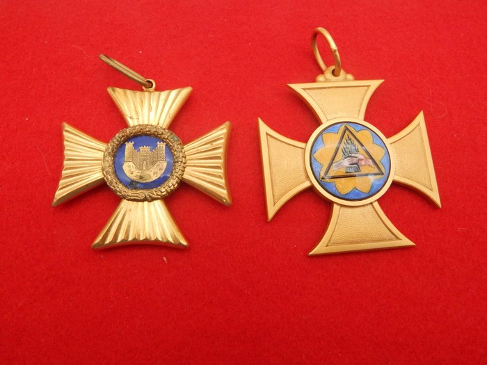 Tyskland - Badge - masonic freimaurer 2 large antique loge juwelen Aachen en Duisburg 1820 - 19. - først i