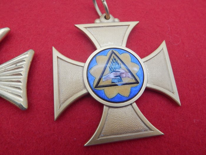 Tyskland - Badge - masonic freimaurer 2 large antique loge juwelen Aachen en Duisburg 1820 - 19. - først i