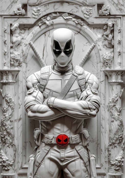 Artxlife - Deadpool White Marble Relief [XXL]