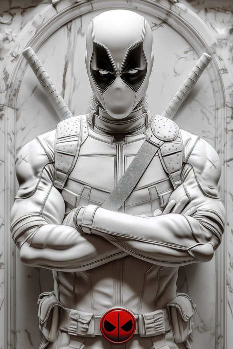 Artxlife - Deadpool White Marble Relief [XXL]