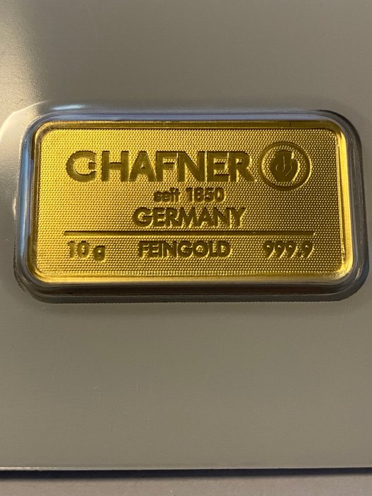 10 gram - Guld 999 - C. Hafner - Deutschland - Goldbarren im Blister CertiCard mit Zertifikat - Forseglet  Med certifikat