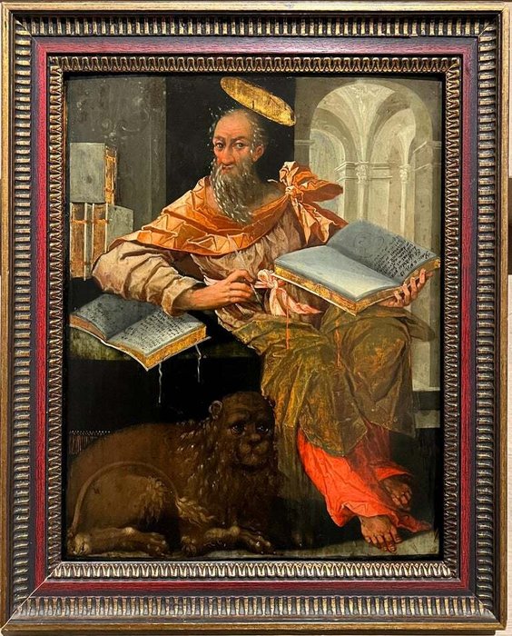 German or bohemian School - St. Jerome in his cabinet, accompanied by his lion