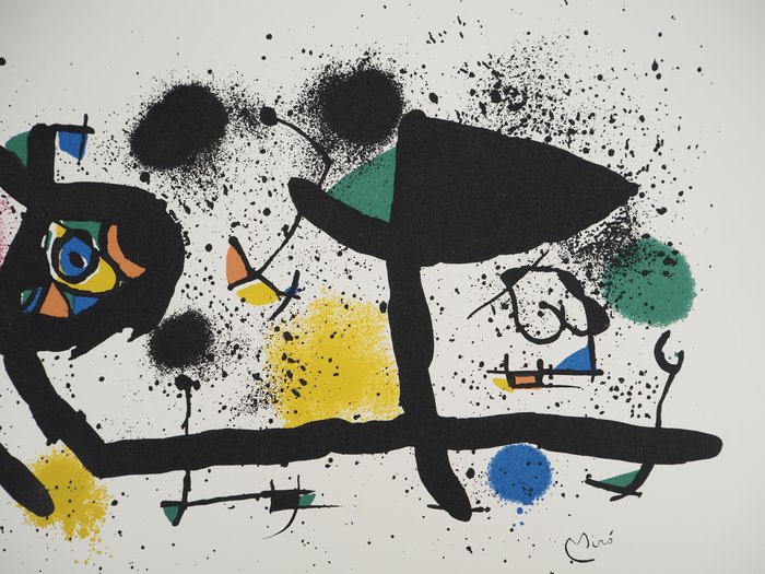 Joan Miro (1893-1983) - Jardin surréaliste : Femme et oiseau