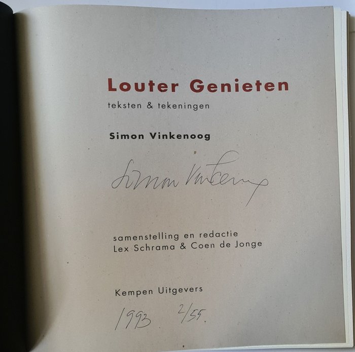 Gesigneerd; Simon Vinkenoog - Louter Genieten - 1993