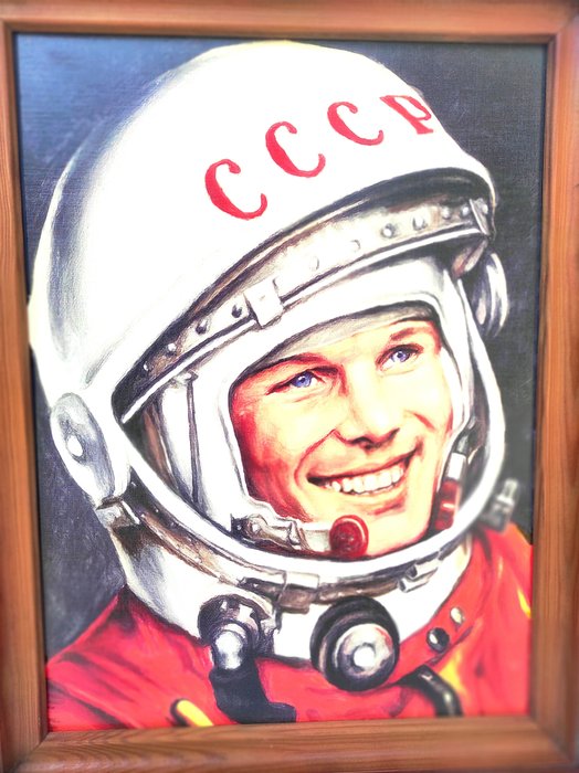 CCCP Space Age Litografi - Kosmonaut Yuri Gagarin - 1970-1980 - Aviator - kosmonaut