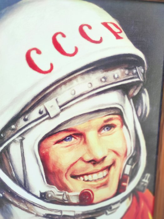 CCCP Space Age Litografi - Kosmonaut Yuri Gagarin - 1970-1980 - Aviator - kosmonaut