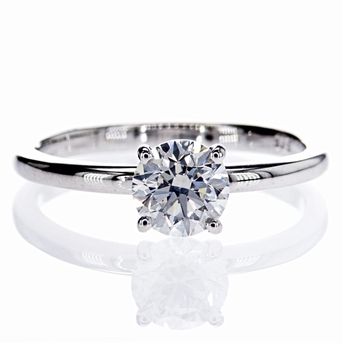 Ingen mindstepris - Forlovelsesring - 14 karat Hvidguld -  131ct tw Diamant (Natur)