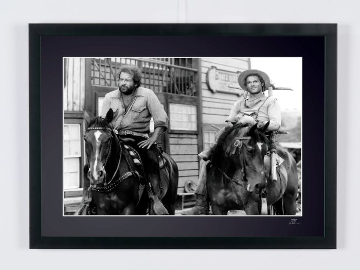 They Call Me Trinity 1970 - Bud Spencer  Terence Hill - Fine Art Photography - Luxury Wooden Framed 70X50 cm - Limited Edition Nr 04 of 30 - Serial ID 17084 - Original Certificate (COA), Hologram Logo Editor and QR Code - 100% New items.