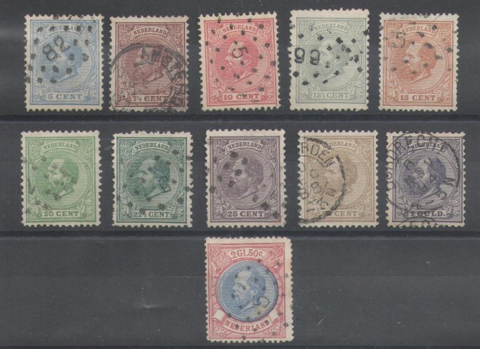 Holland 1872/1888 - Kong Vilhelm III - NVPH 19/29