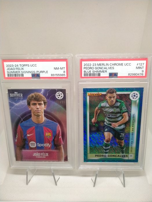 2023/24 Topps UCC Summer Signings Joao Félix  Pedro Gonçalves PSA 9 - 2 Graded card