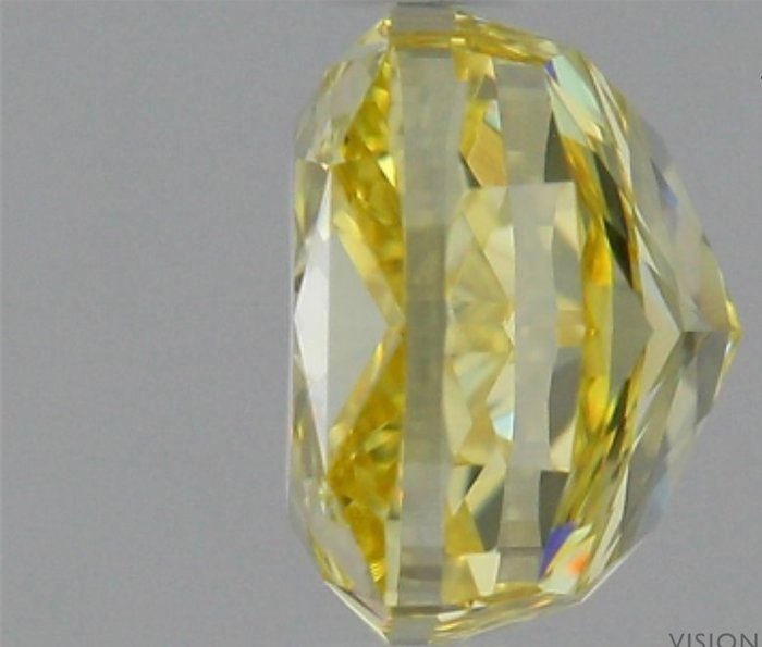 1 pcs Diamant  (Naturfarvet)  - 1.59 ct - Pude - Fancy intense Gul - IF - Gemological Institute of America (GIA)