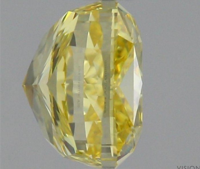 1 pcs Diamant  (Naturfarvet)  - 1.59 ct - Pude - Fancy intense Gul - IF - Gemological Institute of America (GIA)