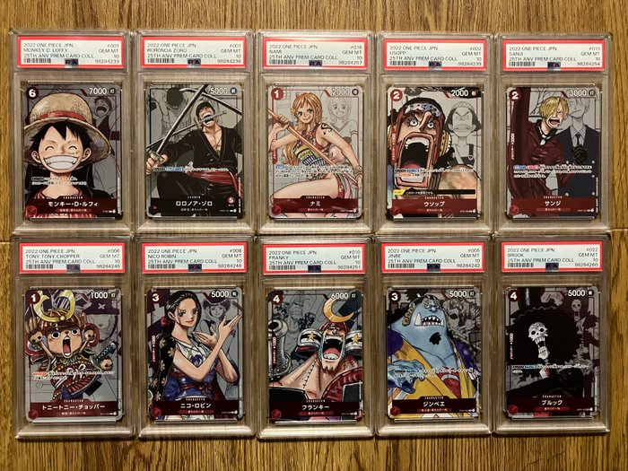 Bandai - 10 Graded card - 25th Anniversary Straw Hat Pirates - One piece - PSA 10