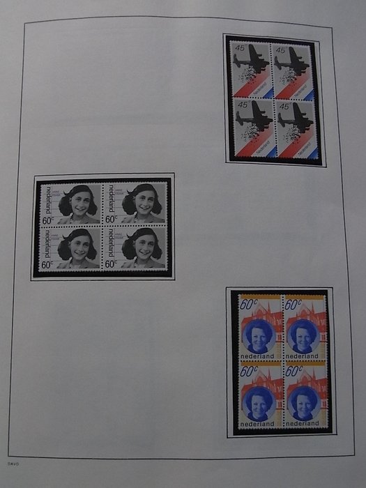 Holland 1980/1998 - Stor samling af blokke af 4 i album, kun komplette udgaver, inklusive mange pladefejl.